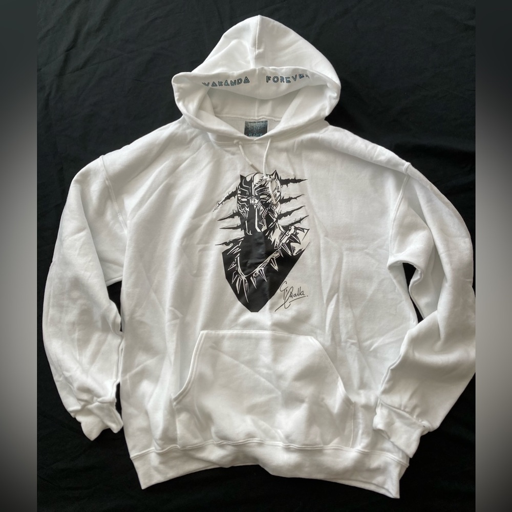 Black Panther Tribute T’Challa White Hoodie Men’s Size XL